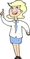 cartoon businesswoman with idea
