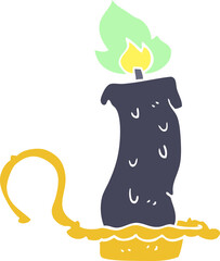 cartoon doodle burning halloween candle