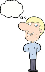 Obraz premium cartoon happy man with thought bubble