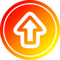 direction arrow circular in hot gradient spectrum