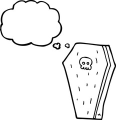thought bubble cartoon halloween coffin