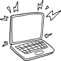 cartoon laptop computer © lineartestpilot