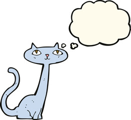 cartoon cat with thought bubble