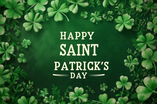 Happy Saint Patrick's Day banner Generative AI