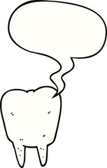 cartoon tooth and speech bubble