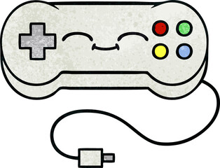 retro grunge texture cartoon game controller