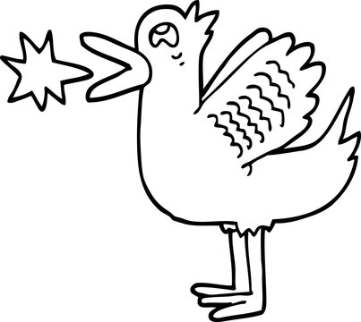 recommend clip art: line drawing cartoon quacking duck