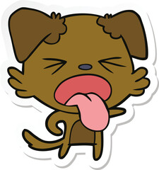 Obraz na płótnie Canvas sticker of a cartoon disgusted dog