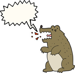 speech bubble cartoon bear