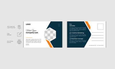 Creative Modern Vector Postcard Design Template