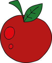 quirky hand drawn cartoon red apple