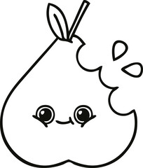 line drawing cartoon pear