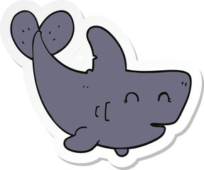 sticker of a cartoon shark