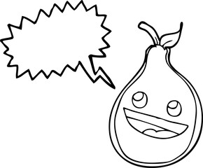 speech bubble cartoon pear