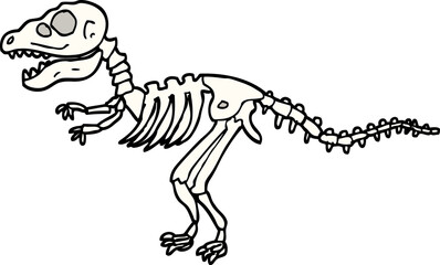 hand drawn doodle style cartoon dinosaur bones