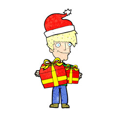 cartoon man ready for christmas