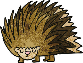 cartoon doodle spiky hedgehog