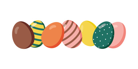 Easter eggs. Easter eggs with beautiful drawings. Happy Easter.Hand-drawn. Vector illustration.