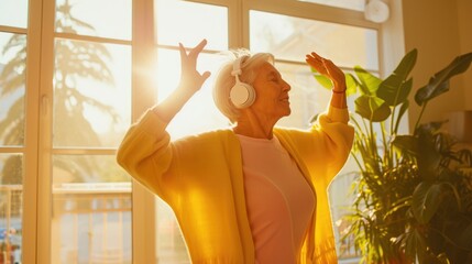 senior American woman dance