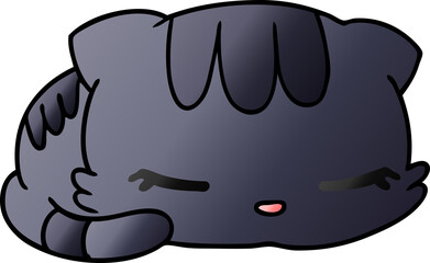 gradient cartoon kawaii cute sleeping kitten