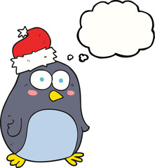 thought bubble cartoon penguin