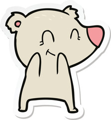 sticker of a friendly bear cartoon