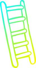cold gradient line drawing cartoon ladder