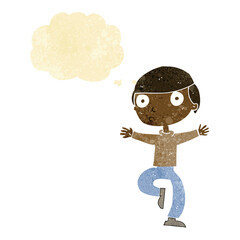 cartoon startled man with thought bubble