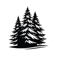 Obraz premium Silhouette of Pine Trees