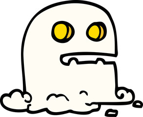hand drawn doodle style cartoon spooky ghost