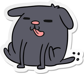 sticker cartoon kawaii of a cute dog