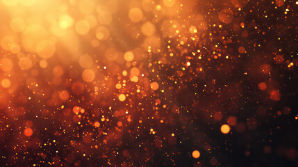 orange luxury glitter and bokeh particles, orange bokeh background, holiday festival background