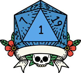 natural one d20 dice roll illustration