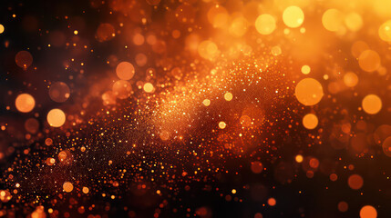 orange luxury glitter and bokeh particles, orange bokeh background, holiday festival background
