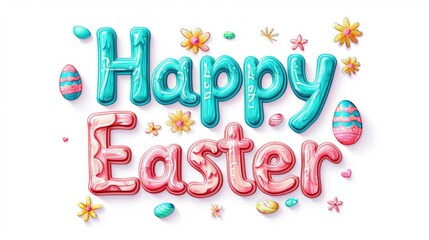 Happy Easter lettering 3D style