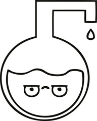 line drawing cartoon science experiment