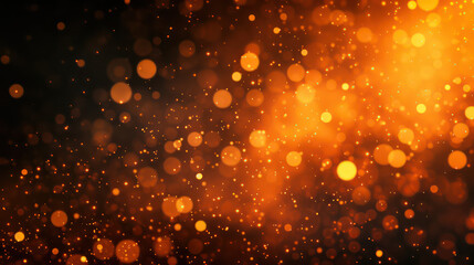 orange luxury glitter and bokeh particles, orange bokeh background, holiday festival background