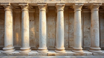 Classical Stone Columns in Historical Building