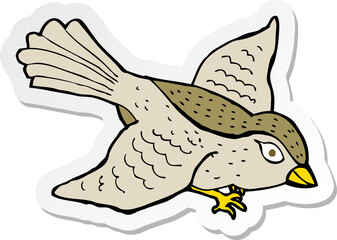 sticker of a cartoon flying bird