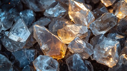 set of rough diamonds  top view