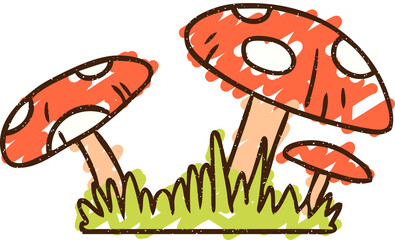 Toadstools Chalk Drawing