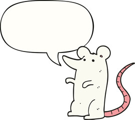 cartoon rat and speech bubble