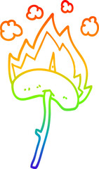 rainbow gradient line drawing cartoon hot dog
