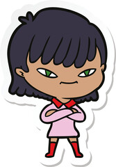 sticker of a cartoon woman