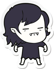 sticker of a cartoon undead vampire girl