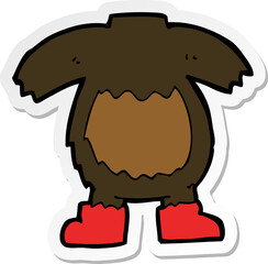 sticker of a cartoon black bear body