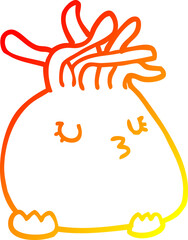 warm gradient line drawing cartoon sea anemone