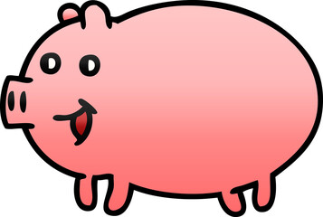 gradient shaded cartoon pig