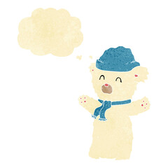 cartoon cute polar bear with thought bubble