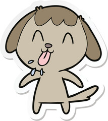 sticker of a cute cartoon dog